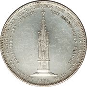 1 Conventionsthaler - Louis I Geschichtstaler; Mother Monument, Germany, 1835 reverse image