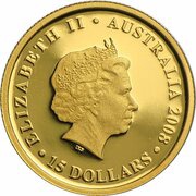 15 Dollars - Elizabeth II 4th Portrait - Koala - Gold Bullion Coin obverse image
