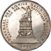 1 Conventionsthaler - Louis I Geschichtstaler; King Maximilian Joseph monument, Germany, 1835 reverse image