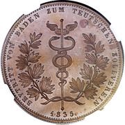 1 Conventionsthaler - Louis I Customs Union; Copper pattern strike, Germany, 1835 reverse image