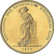 1 Conventionsthaler - Louis I Geschichtstaler; Mortgage Bank - Pattern, Germany, 1835 reverse image