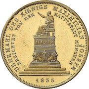 1 Conventionsthaler - Louis I Geschichtstaler; King Maximilian Joseph monument - Pattern, Germany, 1835 reverse image