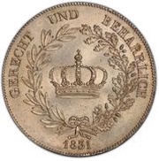 1 Kronenthaler - Louis I, Germany, 1830-1837 reverse image
