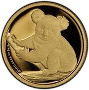 15 Dollars - Elizabeth II 4th Portrait - Koala - Gold Bullion Coin, Australia, 2009 reverse image