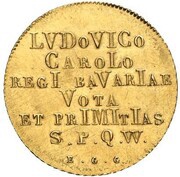 1 Goldgulden - Louis I Neujahrsgoldgulden, Germany, 1826 reverse image