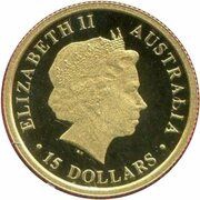 15 Dollars - Elizabeth II 4th Portrait - Dolphin - Gold Proof obverse image