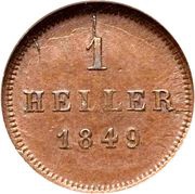 1 Heller - Louis I / Maximilian II, Germany, 1839-1856 reverse image
