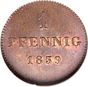 1 Pfennig - Louis I / Maximillian II, Germany, 1839-1856 reverse image