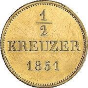 ½ Kreuzer - Maximilian II Pattern, Germany, 1851 reverse image