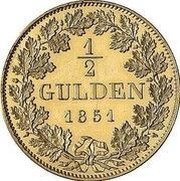 ½ Gulden - Maximilian II Pattern, Germany, 1851 reverse image