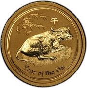 15 Dollars - Elizabeth II 4th Portrait - Year of the Ox - Gold Bullion Coin, Australia, 2009 reverse image