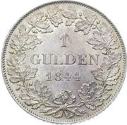 1 Gulden - Louis I, Germany, 1837-1848 reverse image