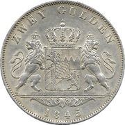 2 Gulden - Louis I, Germany, 1845-1848 reverse image