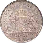 2 Gulden - Maximilian II, Germany, 1848-1856 reverse image