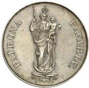 2 Gulden - Maximilian II Madonna Column Pattern, Germany, 1855 reverse image