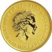 15 Dollars - Elizabeth II 4th Portrait - Kangaroo - Gold Bullion Coin obverse image
