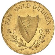 1 Goldgulden - Louis I Neujahrsgoldgulden, Germany, 1843-1848 reverse image