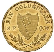 1 Goldgulden - Louis I Neujahrsgoldgulden, Germany, 1843-1848 reverse image