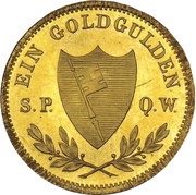 1 Goldgulden - Maximilian II Neujahrsgoldgulden, Germany, 1850 reverse image