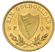 1 Goldgulden - Maximilian II Neujahrsgoldgulden, Germany, 1850 reverse image