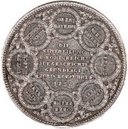 2 Thalers / 3½ Gulden - Louis I Reapportionment of Bavaria, Germany, 1838 reverse image