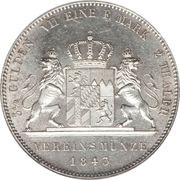 2 Thalers / 3½ Gulden - Louis I, Germany, 1842-1848 reverse image
