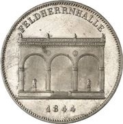 2 Thalers / 3½ Gulden - Louis I Feldherrenhalle, Germany, 1844 reverse image