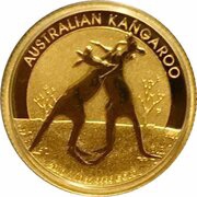 15 Dollars - Elizabeth II 4th Portrait - Kangaroo - Gold Bullion Coin, Australia, 2010 reverse image