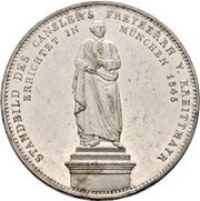 2 Thalers / 3½ Gulden - Louis I Chancellor Baron of Kreittmayr, Germany, 1845 reverse image