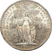 2 Thalers / 3½ Gulden - Louis I Birth of Two Grandsons, Germany, 1845 reverse image