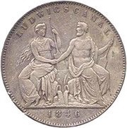 2 Thalers / 3½ Gulden - Louis I Canal Completion reverse image