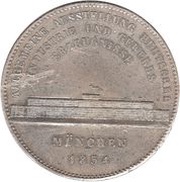2 Thalers / 3½ Gulden - Maximilian II Exhibition of German Products, Germany, 1854 reverse image