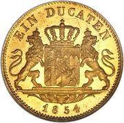 1 Ducat - Maximilian II Trade Coinage, Germany, 1849-1856 reverse image