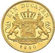 1 Ducat - Maximilian II Mule, Germany, 1850 reverse image