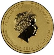 15 Dollars - Elizabeth II 4th Portrait - Year of the Tiger - Gold Bullion Coin obverse image