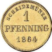 1 Pfennig - Maximilian II Gold pattern strike reverse image