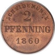 2 Pfenning - Maximilian II, Louis II reverse image