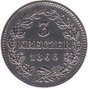 3 Kreuzers - Louis II, Germany, 1865-1868 reverse image