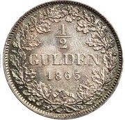 ½ Gulden - Louis II, Germany, 1864-1866 reverse image