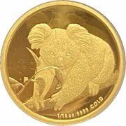 15 Dollars - Elizabeth II 4th Portrait - Koala - Gold Bullion Coin reverse image