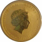 15 Dollars - Elizabeth II 4th Portrait - Year of the Rabbit - Gold Bullion Coin obverse image