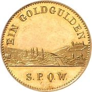 1 Goldgulden - Louis II, Germany, 1864 reverse image