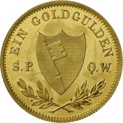 1 Goldgulden - Louis II, Germany, 1864 reverse image