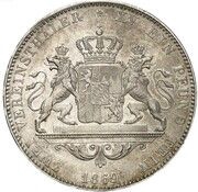 2 Vereinsthaler - Louis II, Germany, 1865-1869 reverse image