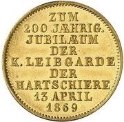2 Ducats - Louis II Royal bodyguards, Germany, 1869 reverse image