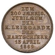 2 Ducats - Louis II Royal bodyguards - Pattern, Germany, 1869 reverse image