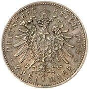 2 Marks - Louis II Pattern, Germany, 1876 reverse image