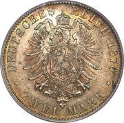 2 Marks - Louis II, Germany, 1876-1883 reverse image