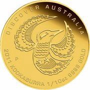 15 Dollars - Elizabeth II 4th Portrait - Kookaburra; Gold Bullion Coin, Australia, 2011 reverse image
