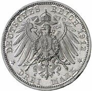 3 Mark - Otto Pattern, Germany, 1912 reverse image